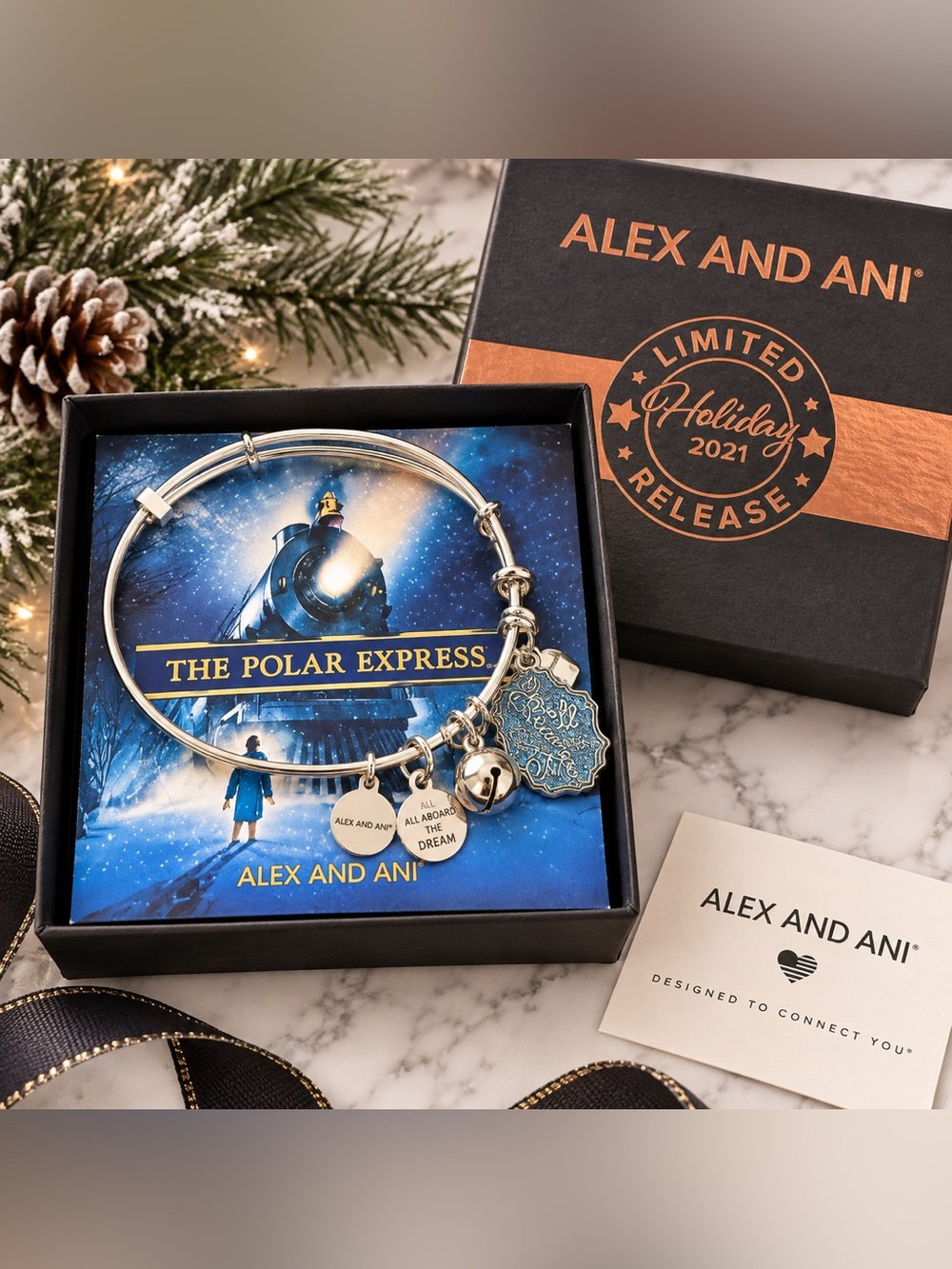 ✨ Alex and Ani The Polar Express “Believe” Charm Bangle – Limited Holiday 2021